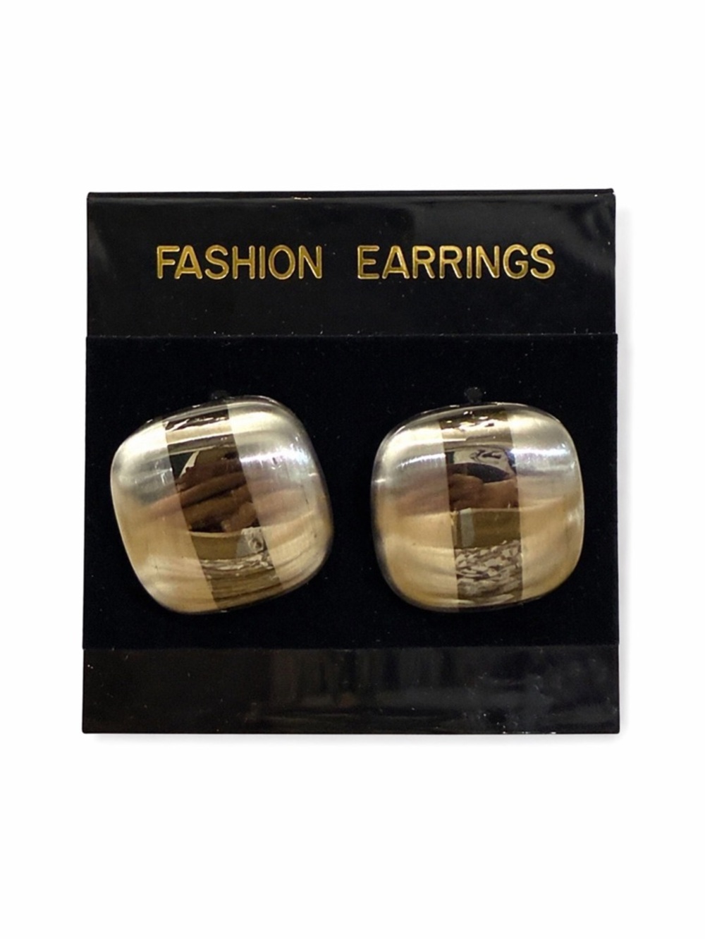 New NWT‎ Fashion Silver Tone Square Dome Stud Earrings